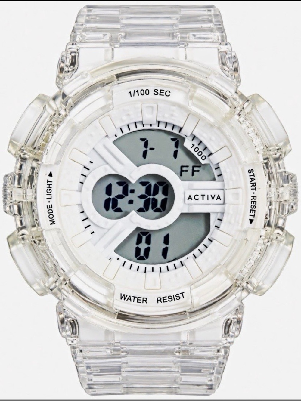 Activa Cyber Drift X Invicta Digital Watch 43mm Clear NWT ACW-GA-L-500
